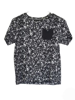 K1215 * Public Record Knitwear Big Boy Tee Black White Size L (14/16)